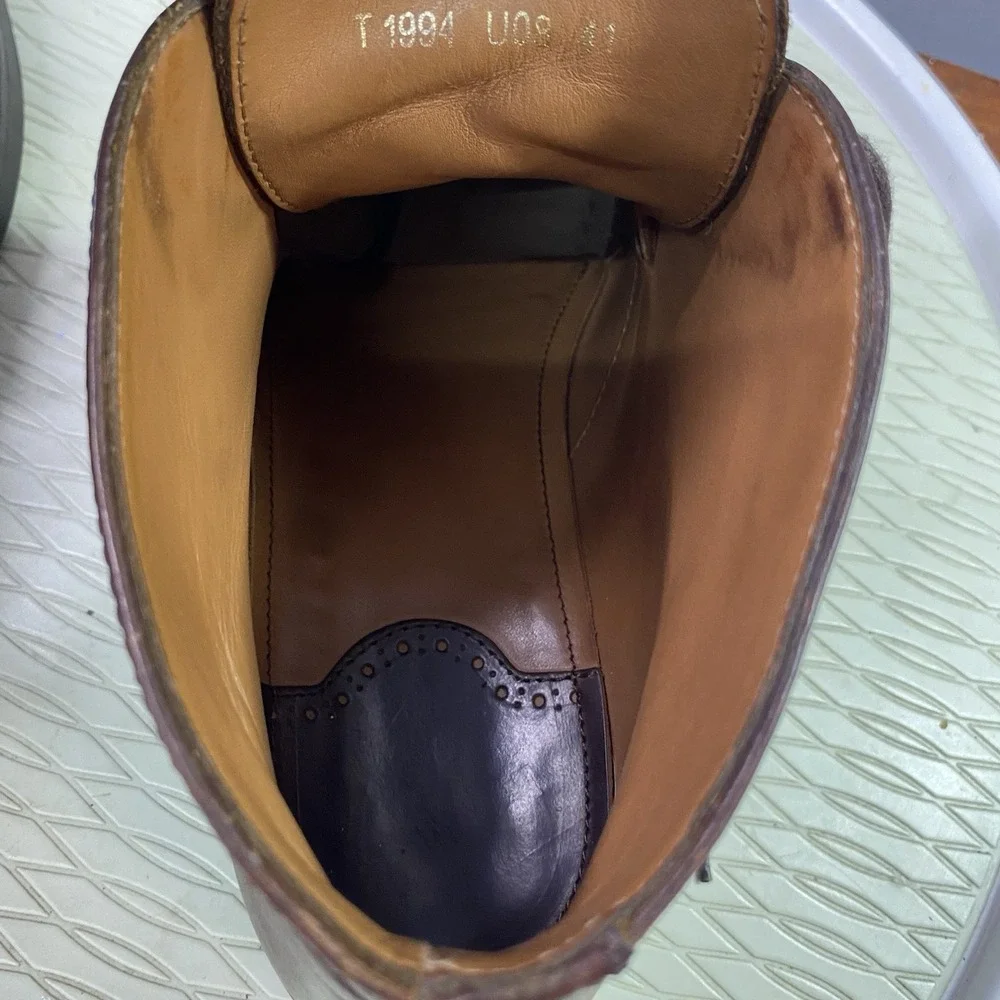LOTTUSSE Men's Brown Leather Chukka Ankle Dress‎ Boots Made In Spain US 8/EUR 41